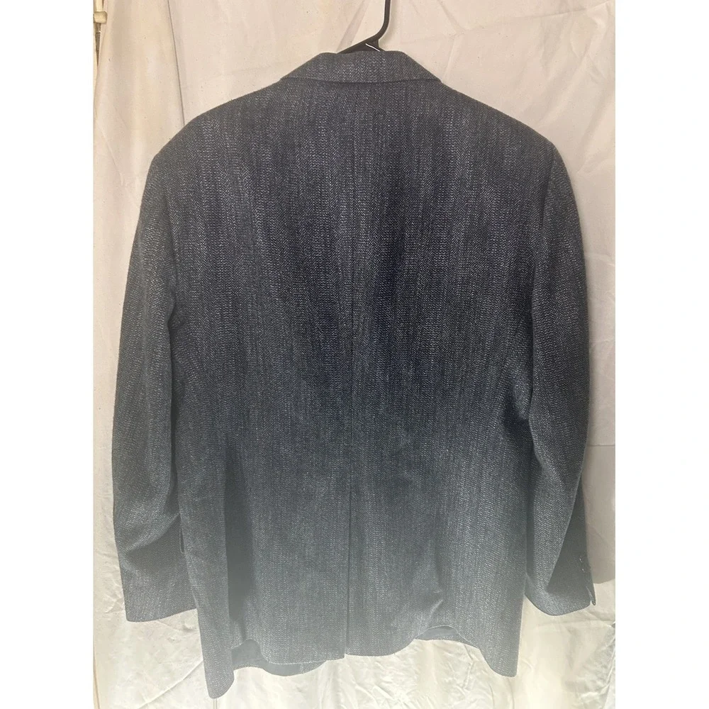Towncraft‎ Mens Blazer Sport Coat Suit Jacket 41R Blue Grey Wool Silk Blend Vtg